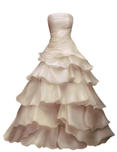 flow silk wedding gown